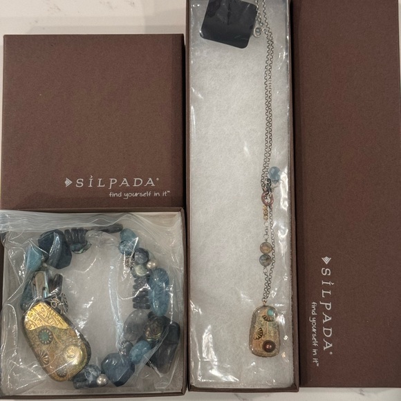 RARE Silpada Shadowbox Necklace and Bracelet - Picture 4 of 4